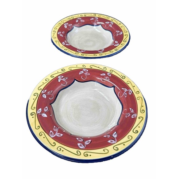 Pier 1 Vallarta Earthenware Pasta Soup Bowls Set of 2 Bowls 10.75 In Diameter - Picture 6 of 10
